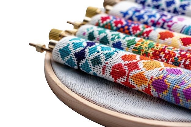 detaliu cusătură colorată